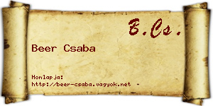 Beer Csaba névjegykártya