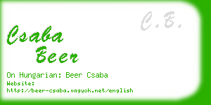 csaba beer business card